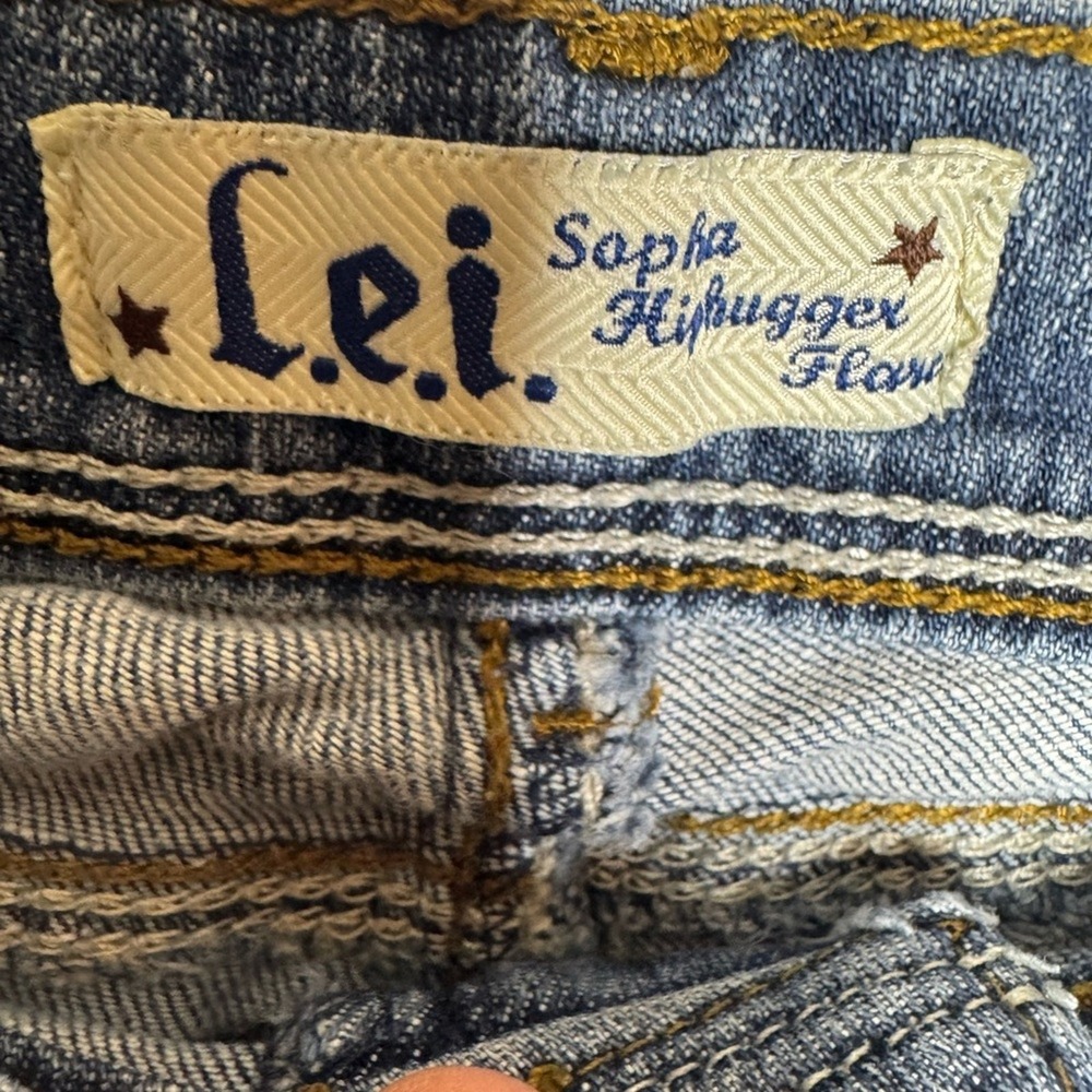 Vintage Y2K LEI Womens Sophia Hiphugger Flare Jean Sz 11 Low Rise 90s Brittany - Picture 5 of 10